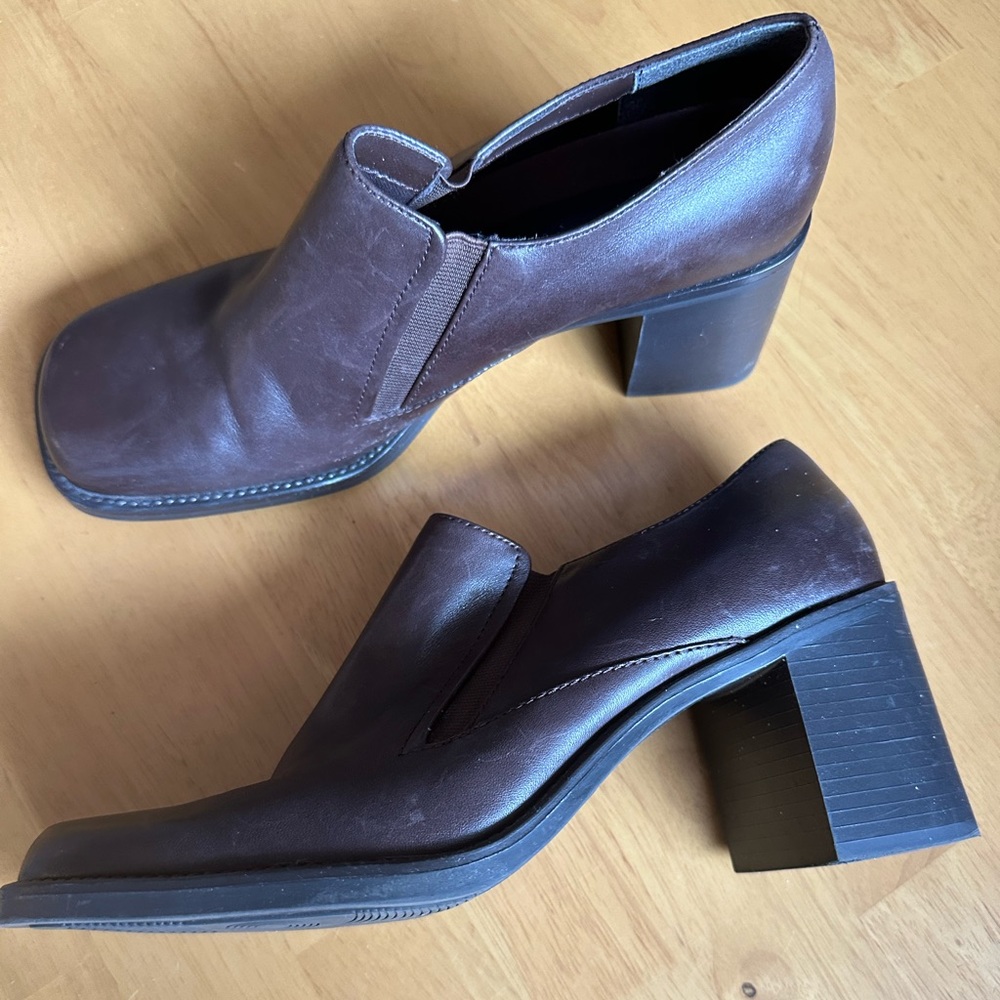 Bass Black Leather Bessie Heeled Leather Shoe Size 8M Women's Work Wear